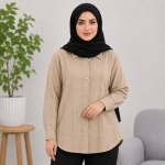 شومیز مدل یقه مردانه بیسیک کوک دوزی - Image 3