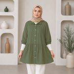 شومیز مانتویی مدل کمرچین عروسکی - Image 3