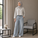 شومیز کراپ مدل کمرگت - Image 5