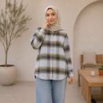 شومیز مانتویی مدل چهارخانه - Image 18