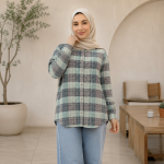 شومیز مانتویی مدل چهارخانه - Image 25