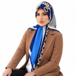 روسری ابریشم ژاکارد مدل زنجیری 1 - Image 2
