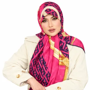 تصویر روسری ابریشم تویل مدل فندی