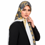 روسری ابریشم ژاکارد مدل زنجیری 1 - Image 3