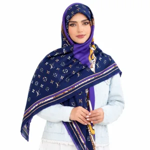 تصویر روسری نخی کجراه کشمیر مدل ال وی