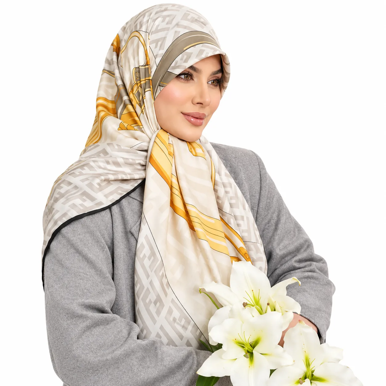 روسری ابریشم تویل مدل فندی - Image 3