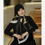 روسری حریر کوئین مدل وسط ساده - Image 6
