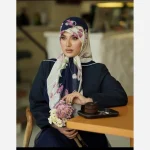 روسری حریر کوئین مدل گل ریز - Image 20