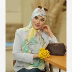 روسری حریر کوئین مدل گل ریز - Image 16