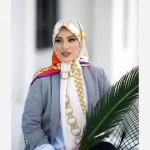 روسری ابریشم ژاکارد مدل زنجیری 1 - Image 10