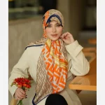 روسری ابریشم تویل مدل فندی - Image 5