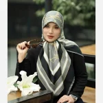 روسری ابریشم ژاکارد مدل کمربندی ج - Image 20