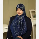 روسری ابریشم ژاکارد مدل کمربندی ج - Image 21
