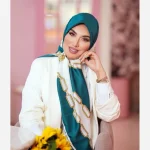 روسری ابریشم ژاکارد مدل شنل الماس - Image 5