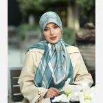 روسری ابریشم ژاکارد مدل کمربندی ج - Image 14