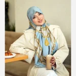 روسری ابریشم ژاکارد مدل شنل الماس - Image 6