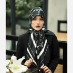 روسری ابریشم ژاکارد مدل کمربندی ج - Image 23