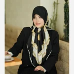 روسری ابریشم ژاکارد مدل شنل الماس - Image 7