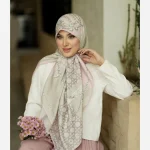روسری ابریشم ژاکارد مدل سی دی مربعی - Image 32