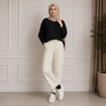 شلوار کتان مدل مدل بگ قد 90 - Image 2