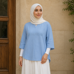 شومیز مانتویی مدل جلوبسته نگینی - Image 3
