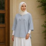 شومیز مانتویی مدل جلوبسته نگینی