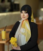 روسری حریر کوئین مدل برگی - Image 3