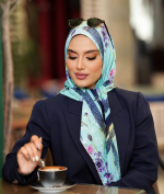 روسری حریر ایتالیایی مدل نخل دیور قابدار - Image 7