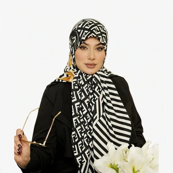 روسری ابریشم تویل مدل فندی - Image 8