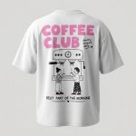 تیشرت بلند مدل کافه کلاب بانوشته - Image 4