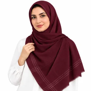 تصویر روسری نخی مدل لنین لمه دار چهارخانه