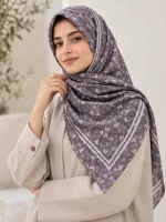 روسری نخی مدل دور دوخت حاشیه دار پروانه ریز - Image 5