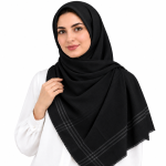 روسری نخی مدل لنین لمه دار چهارخانه - Image 4
