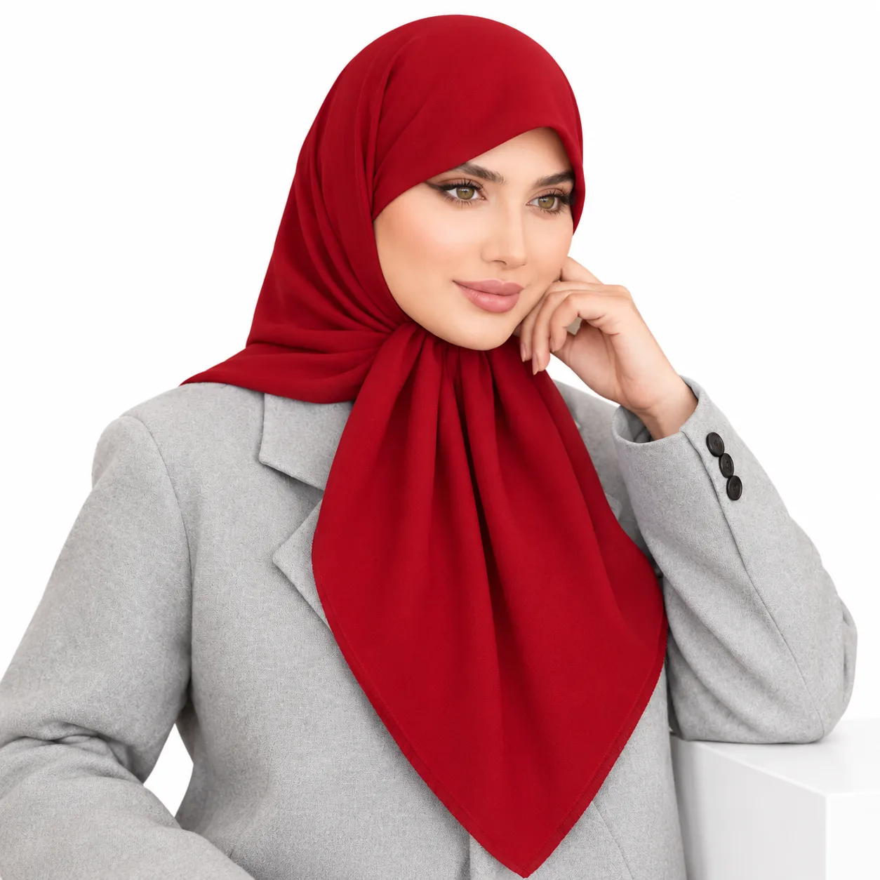 روسری کرپ مدل شکری وارداتی - Image 4