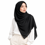 روسری نخی کرپ مدل دور دوخت تک رنگ HD