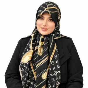 تصویر روسری ابریشم ژاکارد مدل ال وی