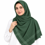 روسری نخی مدل لنین لمه دار چهارخانه - Image 5