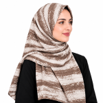 شال نخی پلیسه مدل راه راهه منگوله دار - Image 4
