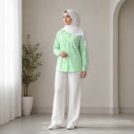 شومیز مدل گل دار خنک رنگ پاستیلی - Image 4