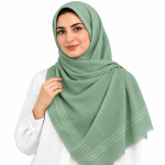 روسری نخی مدل لنین لمه دار چهارخانه - Image 6