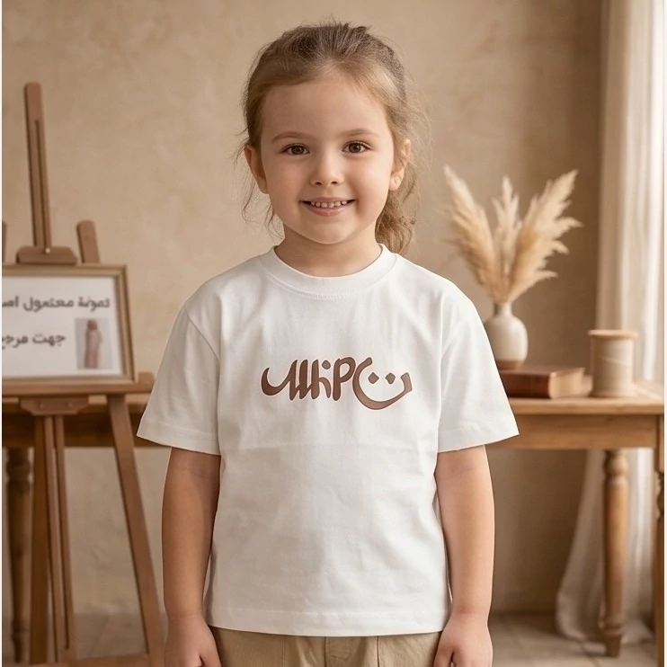 1 تیشرت بچگانه نخ پنبه مدل استیکر نقلی - Image 1