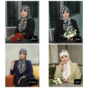 تصویر روسری ابریشم تویل مدل ال وی درشت