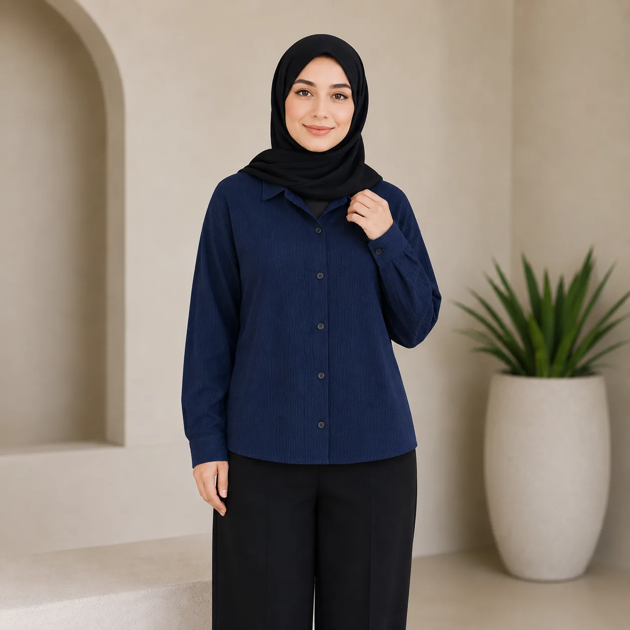 شومیز مدل یقه مردانه آیسی - Image 2