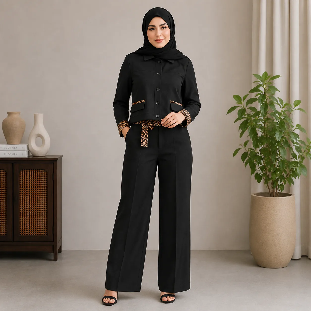 ست کت و شلوار مدل یقه شکاری - Image 2
