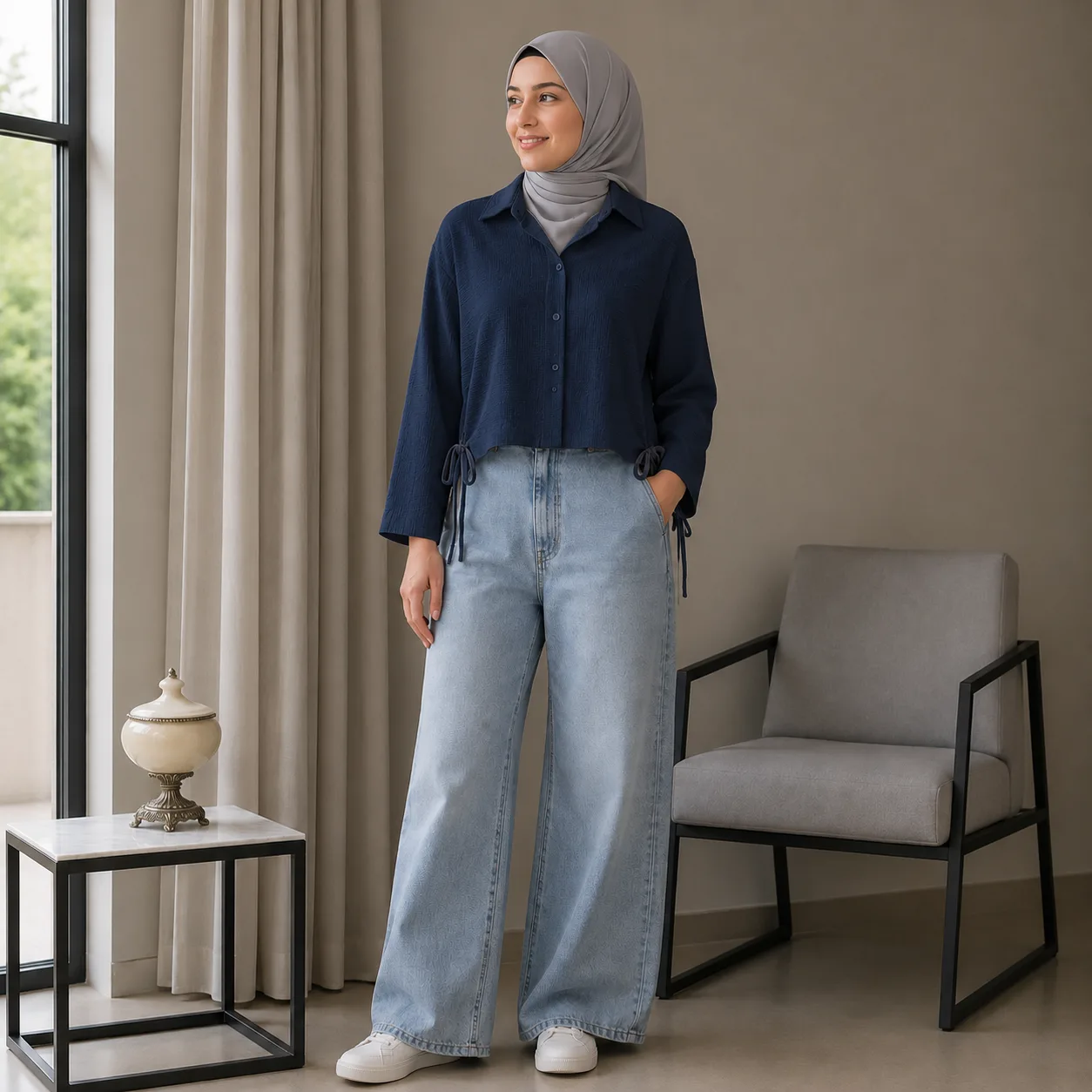 شومیز کراپ مدل کمرگت - Image 2