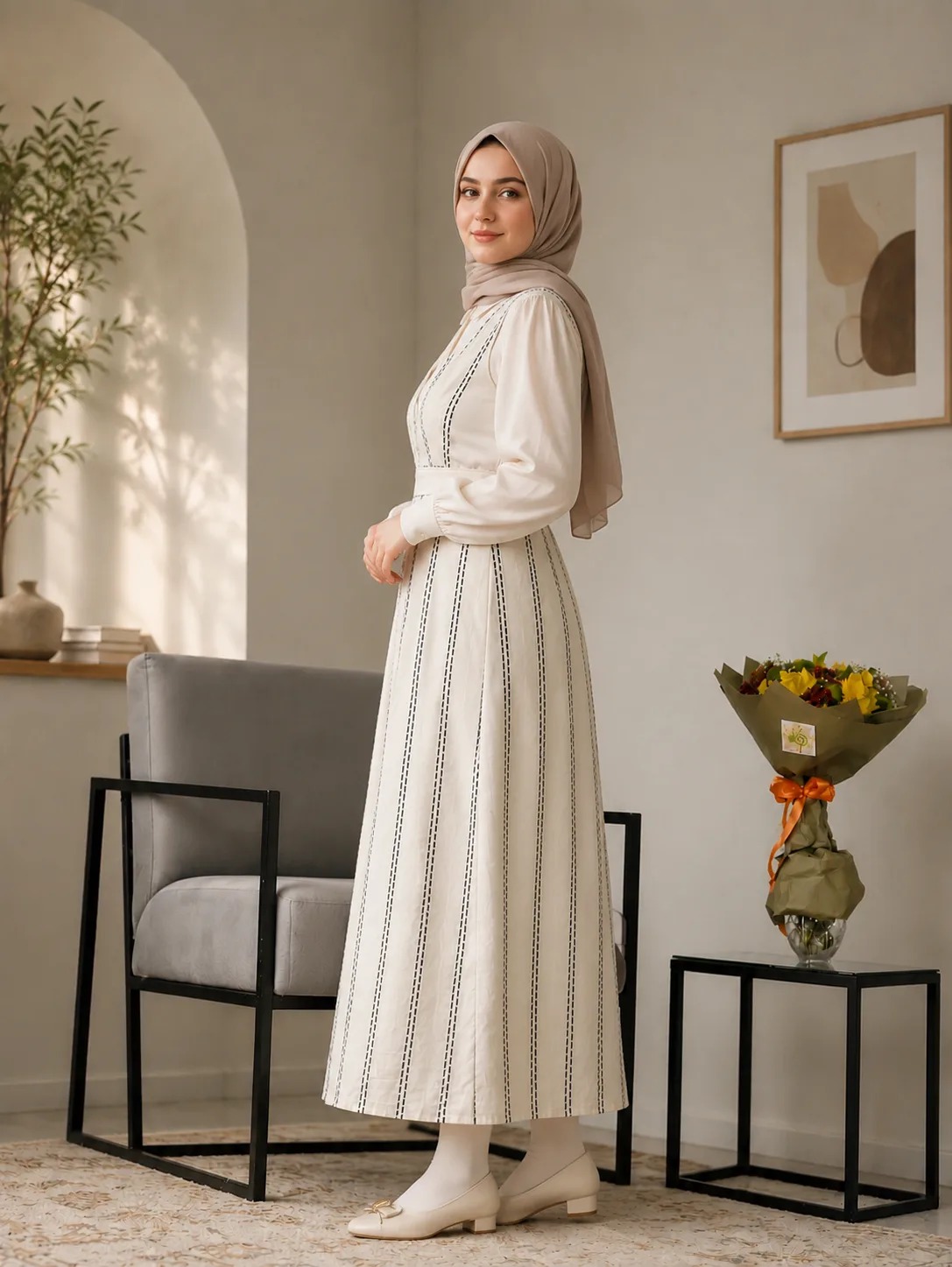 سارافون پیش بندی مدل دمپاکلوش لنین کوک دوزی شده - Image 2