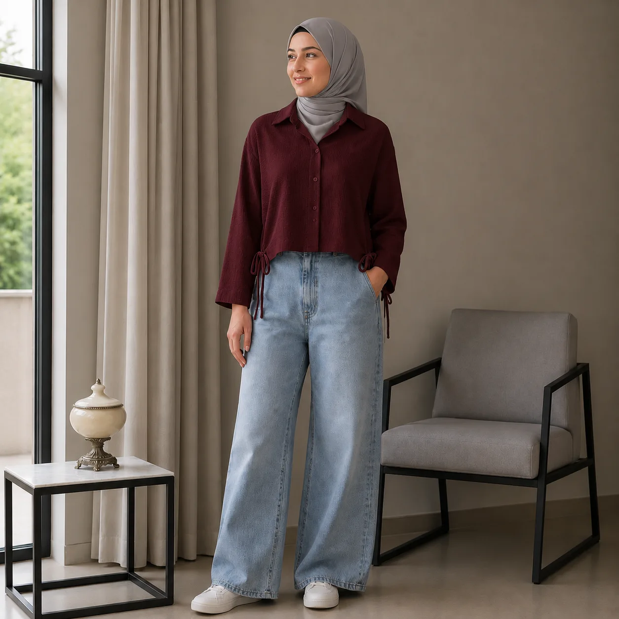 شومیز کراپ مدل کمرگت - Image 3