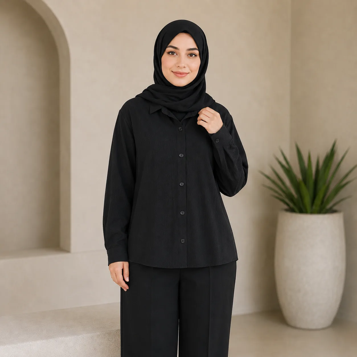 شومیز مدل یقه مردانه آیسی - Image 4
