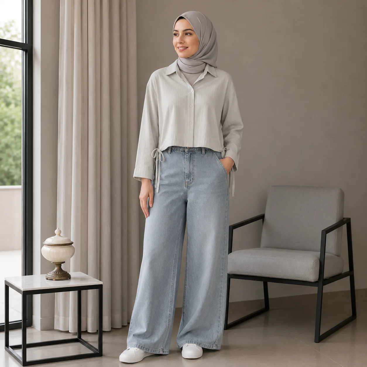 شومیز کراپ مدل کمرگت - Image 5