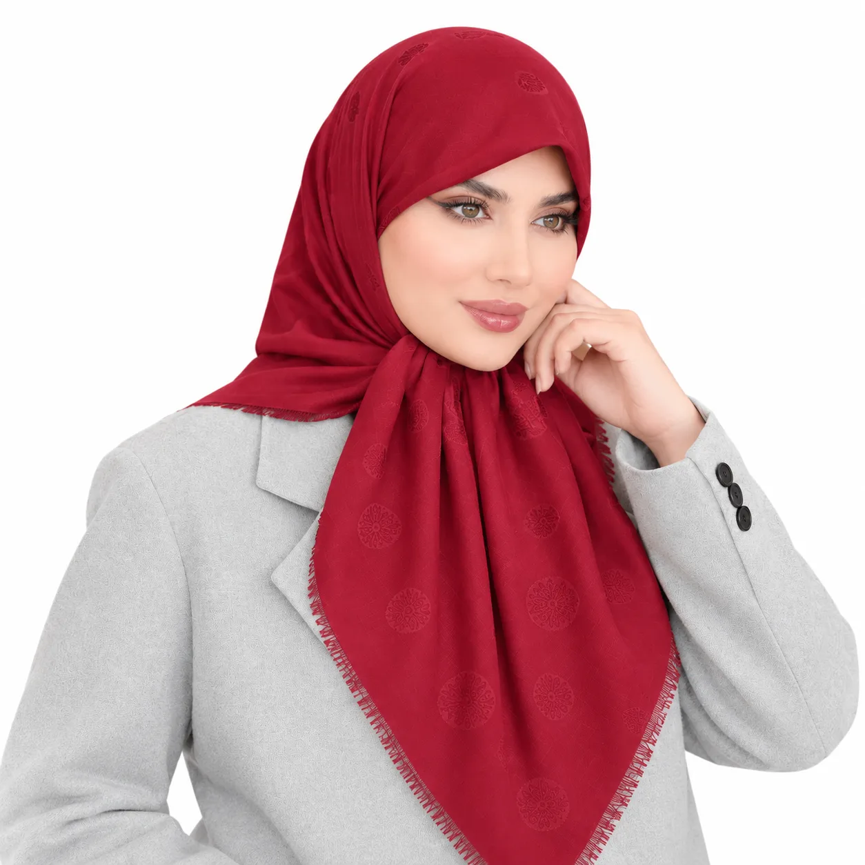 روسری وال مدل گل برجسته - Image 7
